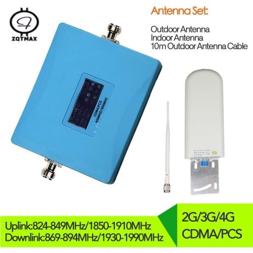 ZQTMAX 850 1900 signal booster gsm850 cdma pcs cellular signal amplifier umts Internal lte repeater with Antennas Accessories