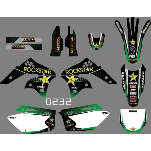0232 motorcycle Team Graphic & Backgrounds Decal Stiker Kits for Kawasaki KX250F KXF250 2006-2008