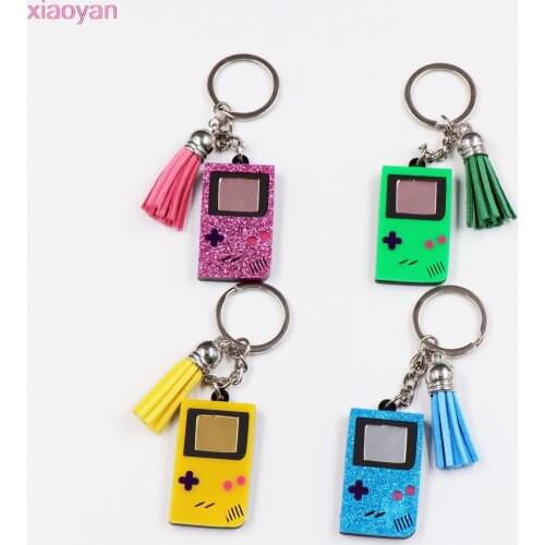 1pcs) 45mm-Gameboy Keychain With Tassel Acrylic Lasercut Handmade Keychain