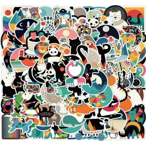 10/50/100PCS New Mix Cute Animal Stickers Laptop Guitar Luggage Fridge Phone Waterproof Graffiti Sticker Decal Kid Classic Toy
