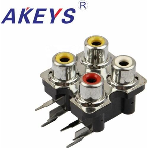 10 PCS AV4-8.4-07D DVD Speaker 4 RCA PCB Mount Female Outlet AV Jack Connector Socket