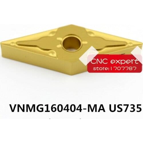 10PCS CNC cutting blade VNMG160404-MA US735/VNMG160408-MA US735 Turning blade,Suitable for MVJNR/MVQNR series Lathe tool