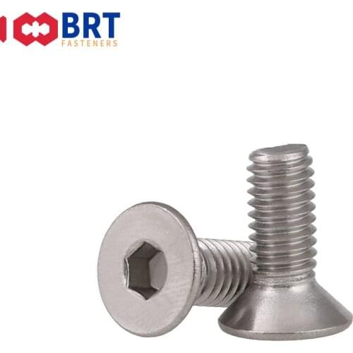 2pcs M8 M10 A2 304 stainless steel Hex Hexagon Socket Flat Countersunk Head Allen Cap Screw Bolt