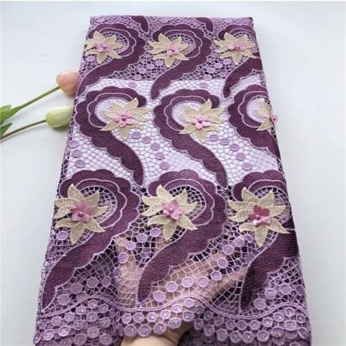 3D flower African cord guipure Lace Fabric High Quality lace Nigerian Bridal Lace Fabrics French Net Lace For dress hs15-83