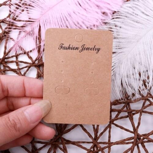 5*7cm Kraft Paper Earrings Jewelry Display Card Studs Necklace Accessories Packaging Jewelry Cards Holder 100pcs/Lot