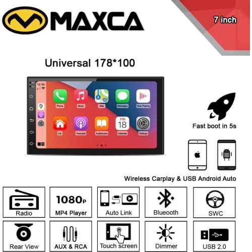 MAXCA 7 inch 2 din Wireless Carplay auto radio Universal for Nissan Toyota VW Volkswagen OEM 2 din in car multimedia player