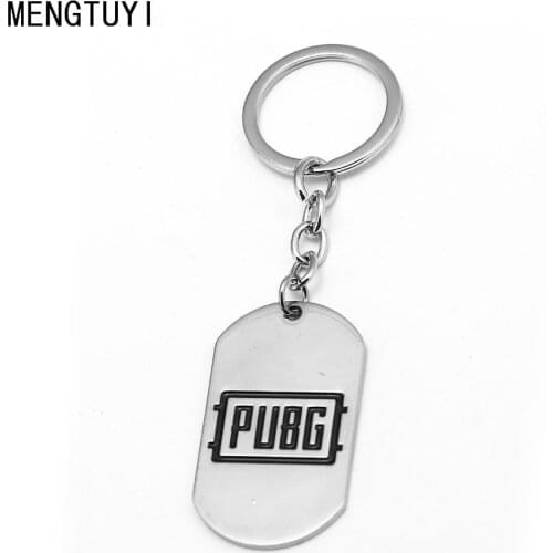 New Game Playerunknowns Battlegrounds PUBG Keychain Dog Tag Metal Key Chain Ring Men Gift Jewelry Accessory Figure Chaveiro