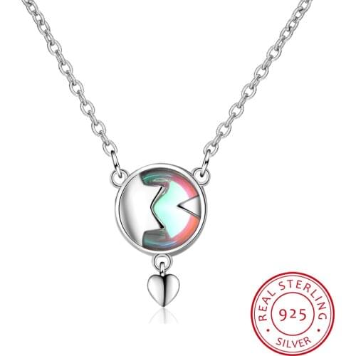 Multicolored Moonstone Moon Star Necklace Clavicle Chain 925 Sterling Silver Necklace For Women S-N339