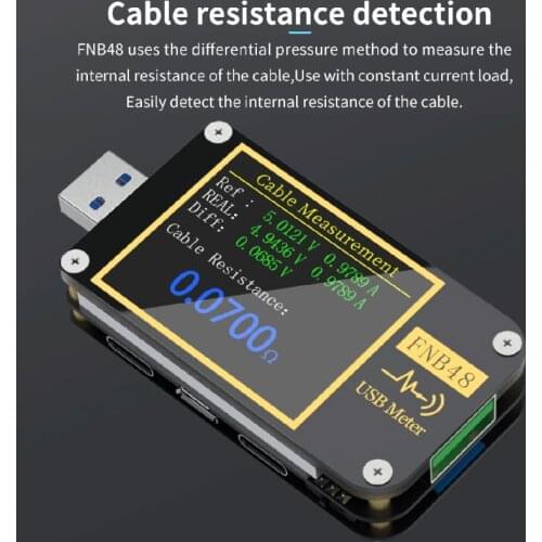 FNB48 PD trigger Voltmeter ammeter Current and Voltmeter USB tester QC4 + PD3.0 2.0 PPS fast charging protocol capacity tester