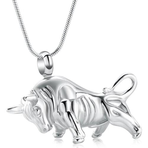 IJD10041 New Arrivals Cow Pendant Stainless Steel Cremation Ashes For Pets Human Commemorative Necklaces Men Jewelry