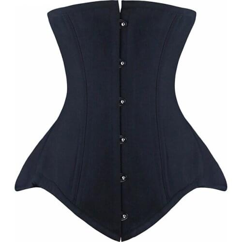 Underbust Corset Bustier Steampunk Steel Boned Slim Waist Control Corset for Women Waist Trainer Corselet Plus Size