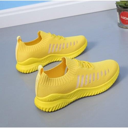 Summer Womens Sneakers Women Running Sport Shoes Woman White Pink Yellow Sneakers Tennis Light Mesh Vulcanize basket femme