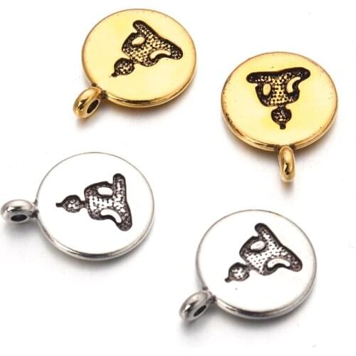 30pcs/Lot Alloy Round Buddhism Buddha Statue Charms For Jewelry Making Handmade Pendant Charms For DIY Earring Jewelry Making