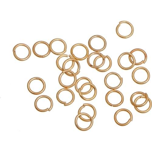 Zinc Based Alloy Opened Jump Rings Findings Round 14K Real Gold Plated 4mm( 1/8") Dia, 100 PCs (B0083818)