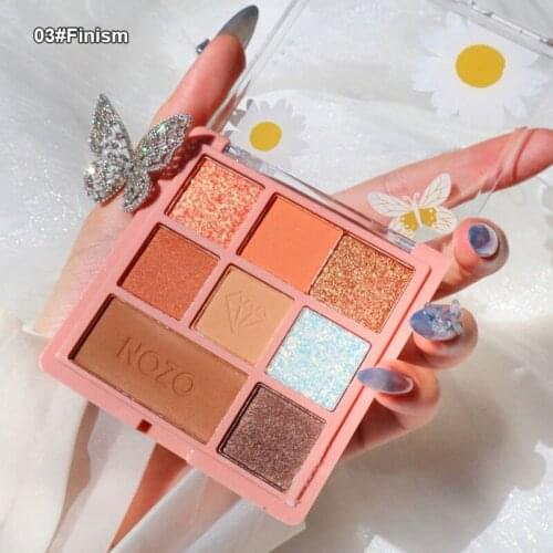 8-color Eyeshadow Palette Waterproof Eyeshadow Makeup Glitter Pearly Matte Fine Glitter Small Daisy Transparent TSLM1