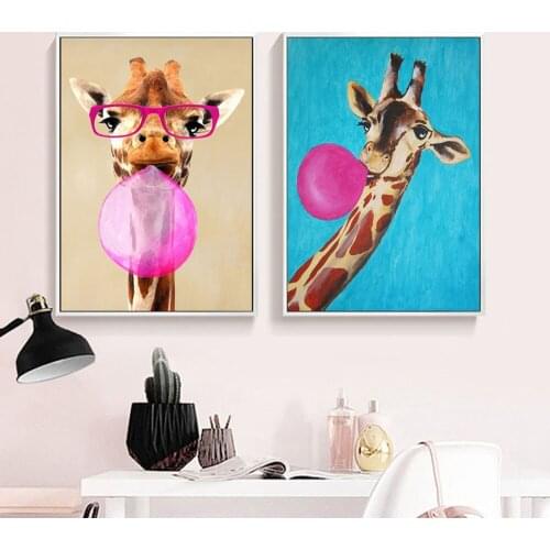 Cartoon Giraffe Balloon Animal Nordic Posters And Prints Wall Art Canvas Painting Modern Wall Pictures Baby Kids Room Decor