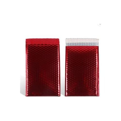 Shockproof aluminium foil red poly bubble mailers padded courier envelopes shipping package jiffy bag with custom printed logo