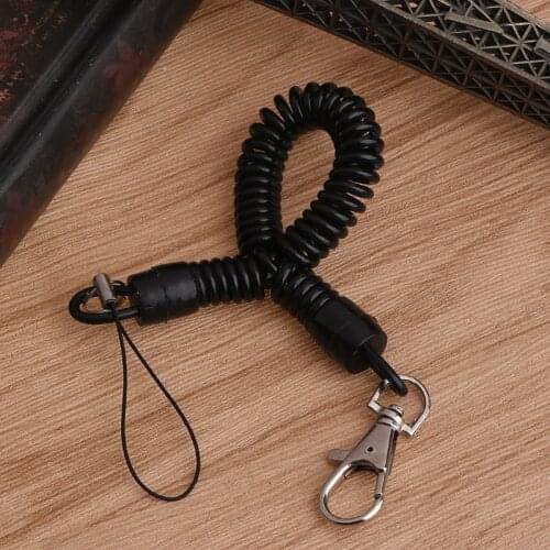 Spring Elastic Retractable Tactical Rope Hiking Camping Phone Antilost Key Chain Tactical Retractable Security Gear Tool