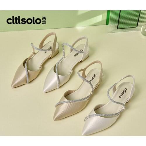 X2211 Citisolo 2021 2021 2021 Summer New Fashion Versatile French Girls' Small High Heels Thick Heels Sandals Design Sense