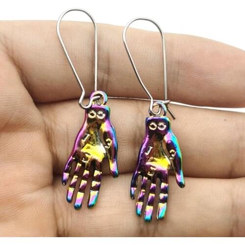 New Design!Psychedelic Palmistry Earrings Lucky Palmistry Earrings Teller Palm Reader Hand Earrings Unique Earrings,Super Cute