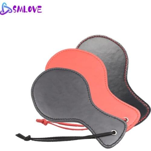 SMLOVE Pu Leather Round Spanking Whip Butt Whip Paddle Flogger Tool Fetish BDSM Bondage Erotic Accessories For Adult Couple Men