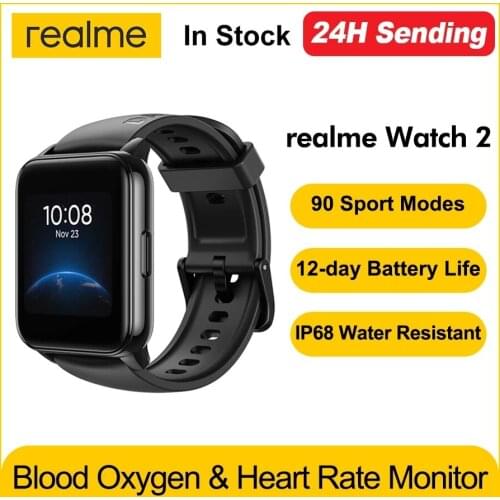 Global Version realme Watch 2 Heart Rate Moniton 12-day Battery Life Blood Oxygen IP68 Waterproof 90 Sport Modes Smart Watch