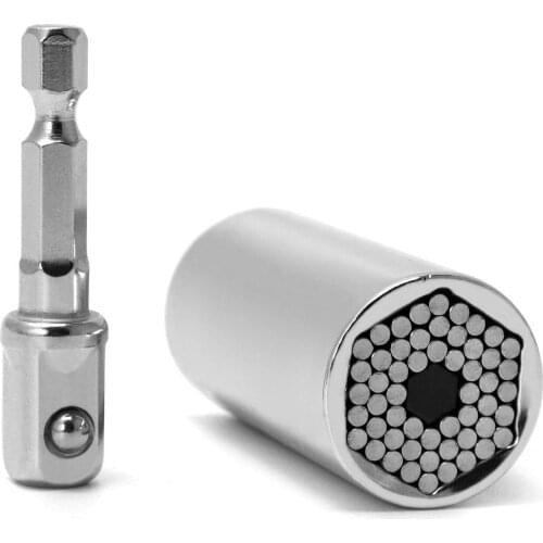 Universal Torque Wrench Head Set Socket Sleeve 7-19mm Power Drill Ratchet Bushing Spanner Key Magic Multi Hand Tools