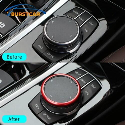 Xburstcar Auto Car Accessories for BMW F07 F25 F26 F15 F16 F10 F20 F30 F34 Multimedia Button Frame Cover Knob Trim Sticker
