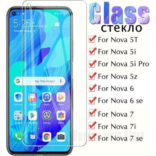 1/2PCS Tempered glass on the for huawei nova 5t 5i Pro 5z 6 7 se 7i film screen protector for huawei mate 30 lite 30lite glass