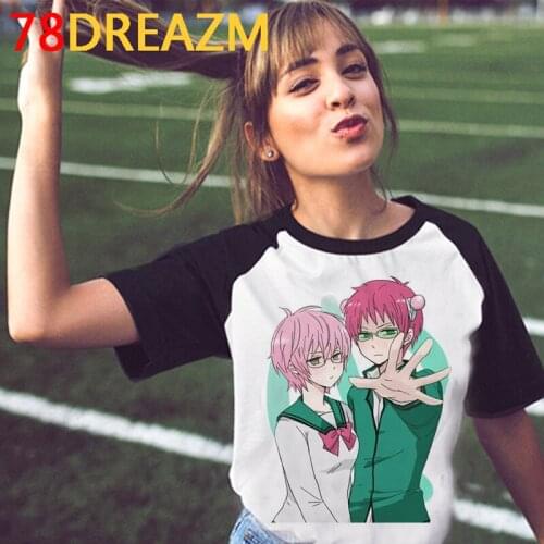 Saiki k tshirt clothes women white t shirt couple clothes casual kawaii vintage t-shirt tshirt kawaii ulzzang