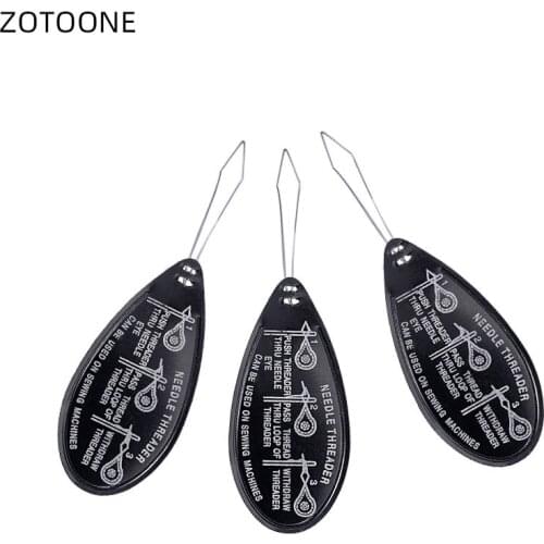 ZOTOONE 3/10Pcs Black Aluminum Elderly Use Bow Wire Needle Threader Needle Plastic Stitching Machines Insert Craft Sewing Tool E