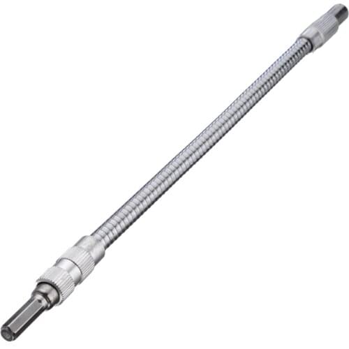 1/4" 30cm Hex Flexible Hose Screwdriver Flex Extension Bar Holder Socket Tools