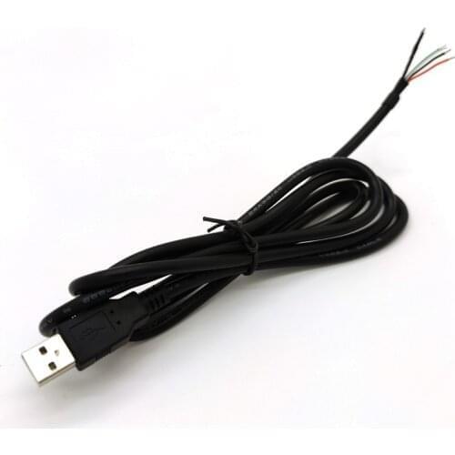 1.5 meters Diy USB Male Jack Connector Cable 4+1 Pin Wire 5V USB 2.0 Power supply Extension Cable Cord Adapter Charger