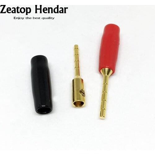 10Pcs Gold-plated Copper 2mm Banana Plug Terminals Amp Wiring Pin Plug Small Banana Plug Hi-fi Speaker Connector