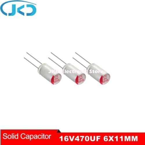 20pcs 16V 470UF 6*11mm New Motherboard Graphics Card Solid Capacitor Low ESR 470UF 16V High Quality