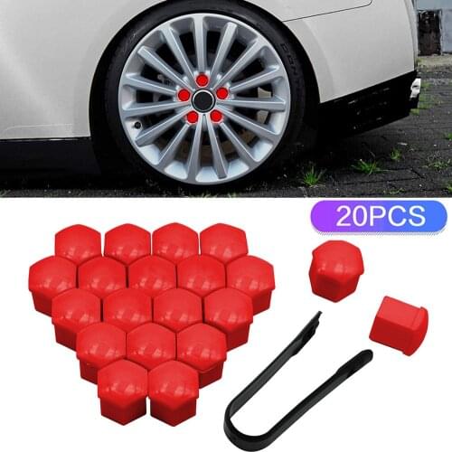 20Pcs Car Wheel Nut Caps 17mm/19mm/21mm Auto Hub Screw Cover Bolt Rims Exterior Decoration Special Socket Protection Dust Proof