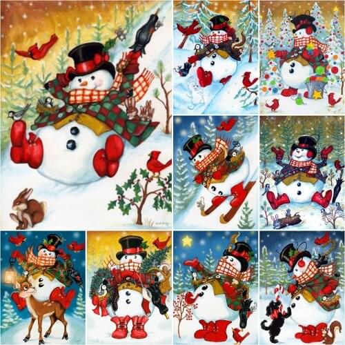 New Arrival 5D DIY Diamond Embroidery Christmas Snowman Diamond Painting Cross Stitch Cartoon Full Square Handmade Decor Gift