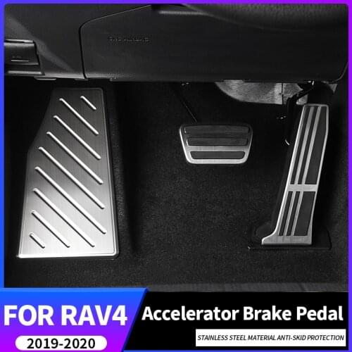 Aluminum Car Accelerator Pedal Brake Pedals Cover rest Pedal Pads For Toyota RAV4 RAV 4 XA50 2019 2020 Accessories