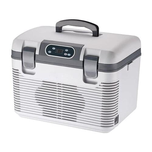 19L Car Refrigerator DC12-24V/AC220V Freeze Heating Refrigerator Compressor Head Picnic Refrigeration -5~65 Degrees