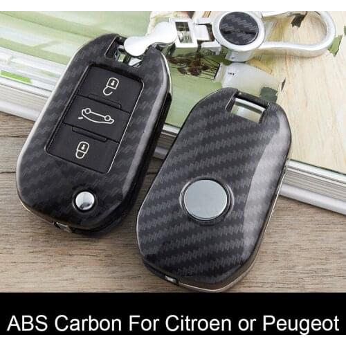 ABS Carbon Fiber Car key case shell cover for Citroen C4 CACTUS C5 C3 C6 C8 Picasso Xsara for Peugeot 3008 308 RCZ 508