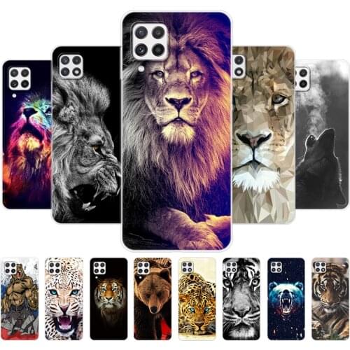 For Samsung A22 Case Phone Back Cover For Samsung Galaxy A22 5G 4G GalaxyA22 A 22 Bumper Tpu Silicon Case wolf tiger lion bear