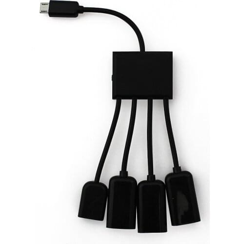 CHYI 4 Ports USB 2.0 Hub 4 in 1 Micro USB Host OTG Cable Charging Hub Cord Adapter Splitter for Android Phone Tablet Usb Drives