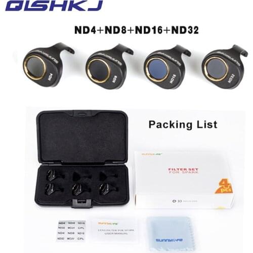 DJI Spark lens Filter 4Pcs ND4/8/16/32 Lens Filter Kit For DJI Spark Snap on Filters Set for DJI SPARK Drone Accessories