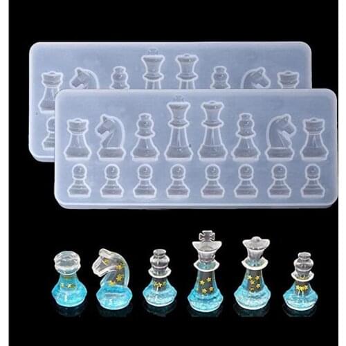 Silicone Mold For Resin International Chess Shape Silicone uv Resin DIY Clay Epoxy Resin Pendant Molds For Jewelry