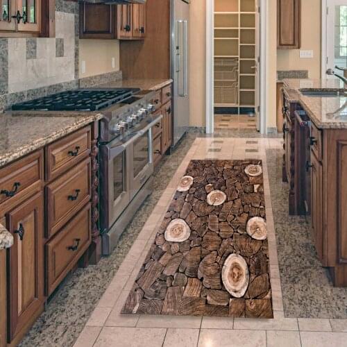 Wood Grain Kitchen Mat Carpet Door Entrance Floor Mat Heart Kitchen Rug For Living Room Anti-Slip Kitchen Rug Hallway Carpet