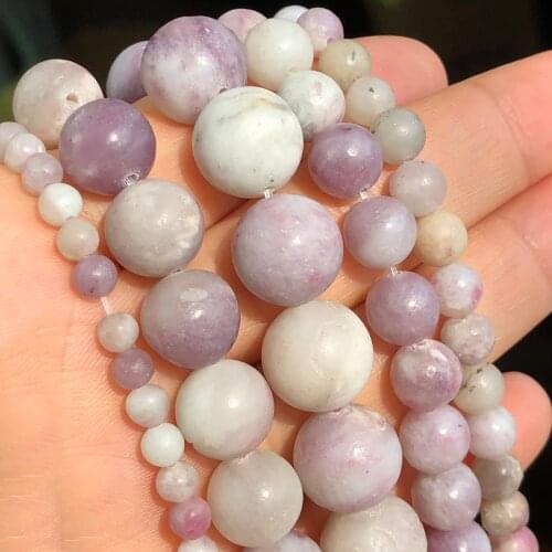 Wholesale Natural Lilac Jaspers Stone Beads Round Beads for Jewelry Making Diy Needlework Bracelets Accessories 4/6/8/10/12mm