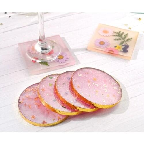 MXME Square/Round Silicone Epoxy Resin Coaster Mold for Resin Casting Holiday Gifts