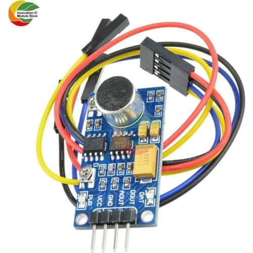 Ziqqucu Sound Detection Sensor Module Sound Sensor Voice Detector LM386 Intelligent Sensor with 4 Pin Jumper Wire