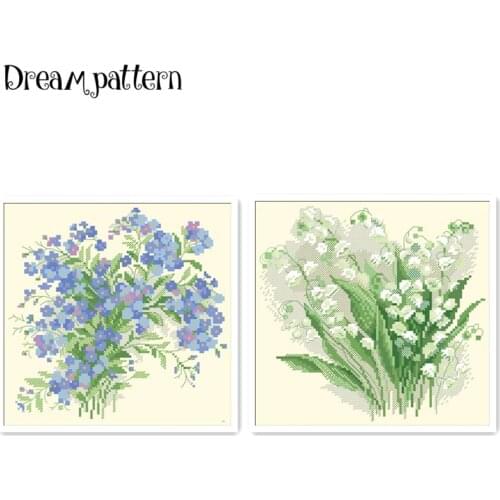 Forget-me-not cross stitch package flowers 18ct 14ct 11ct cloth cotton thread embroidery DIY handmade needlework
