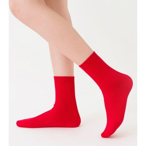 Red Couple Socks Cotton Men Women Socks Good Luck Gifts Comfortable Breathable High Quality Red Socks Boy Gril Gift New Year